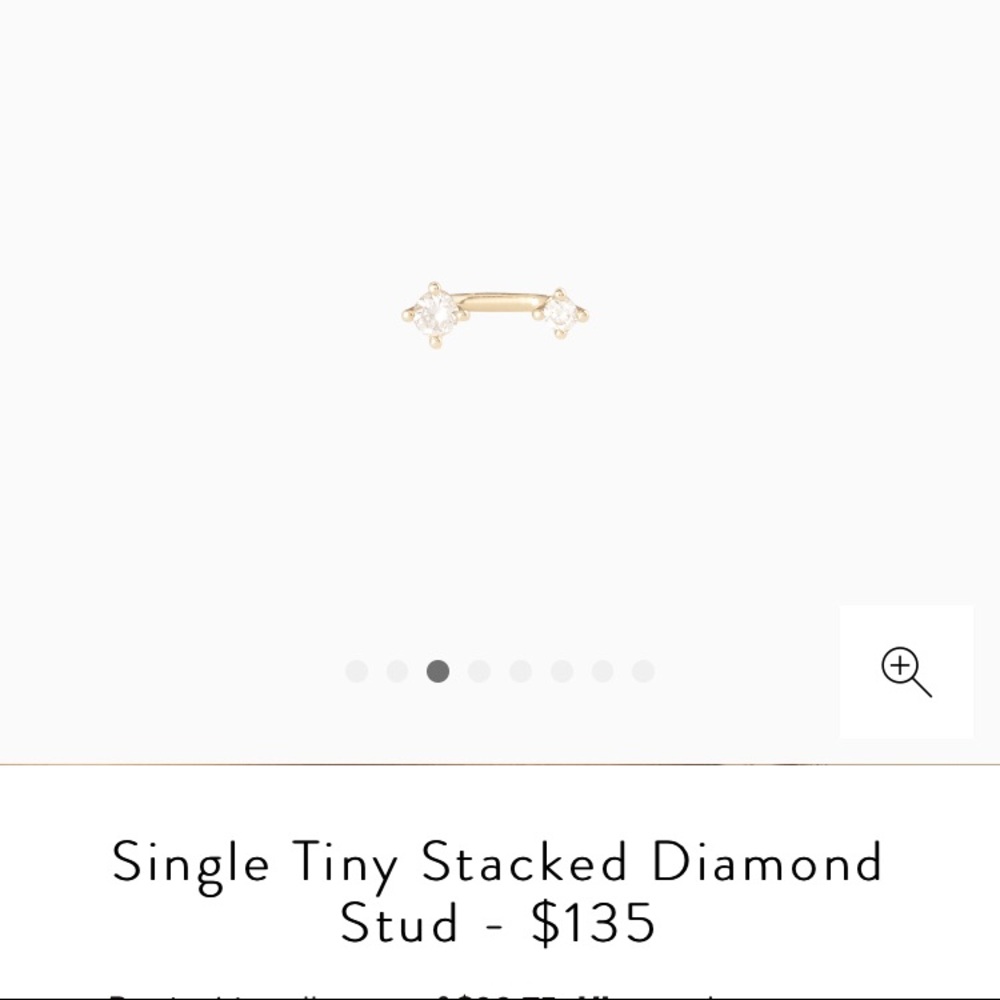 Mejuri single tiny stack diamond stud earring